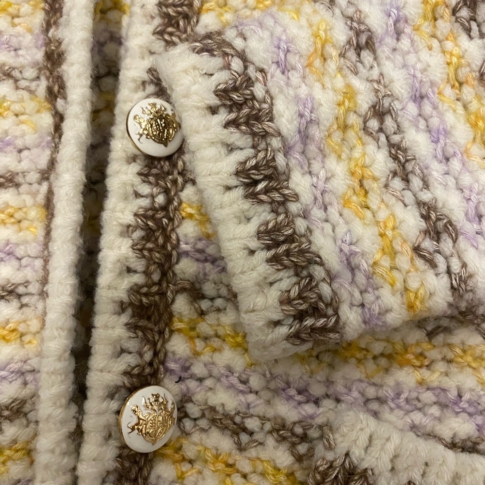 BA&SH Striped Cardigan sweater - Yellow, Brown, Cream - Picture 4 of 7